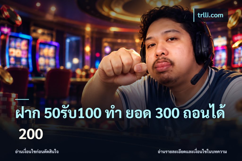 ฝาก 50รับ100 ทํา ยอด 300 ถอนได้ 200