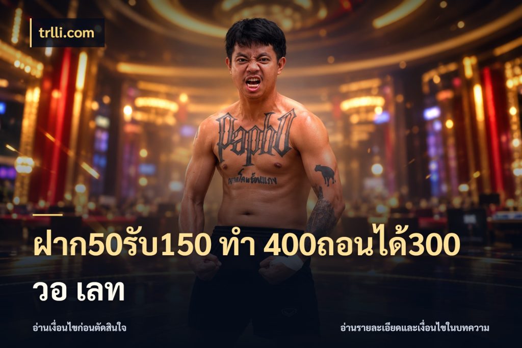 ฝาก50รับ150 ทํา 400ถอนได้300 วอ เลท โปรกับเกมที่ชอบเลือกให้ตรงสไตล์ ในมุม trlli.com