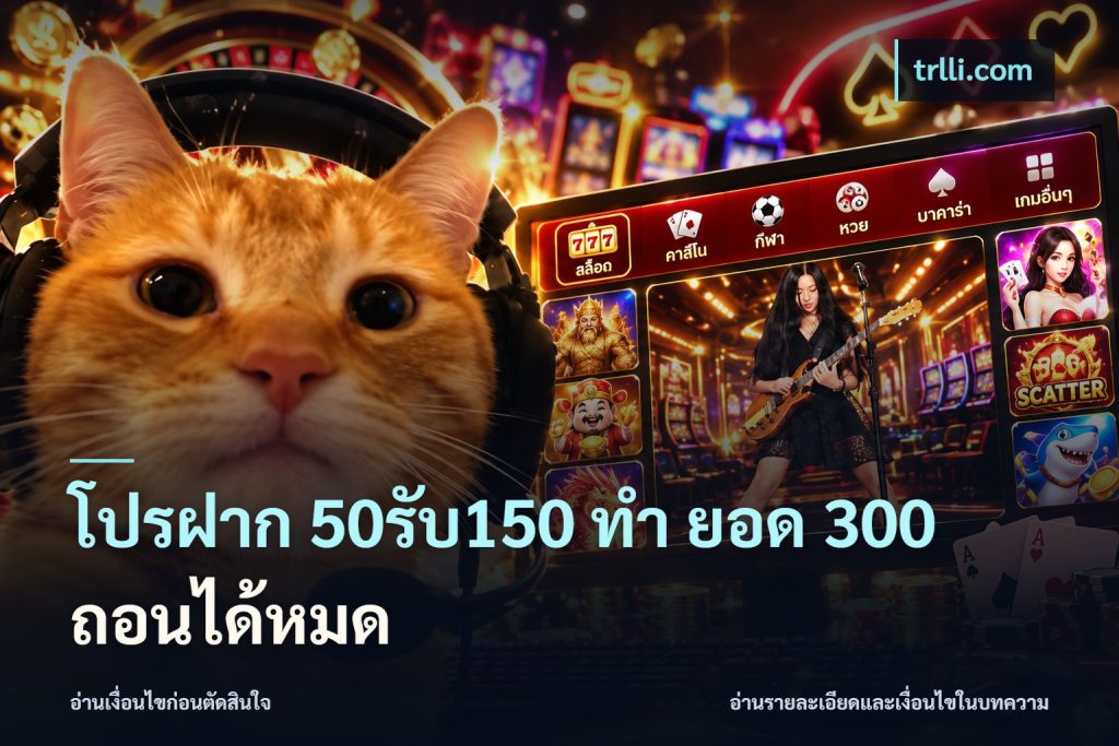 โปรฝาก 50รับ150 ทํา ยอด 300 ถอนได้หมด
