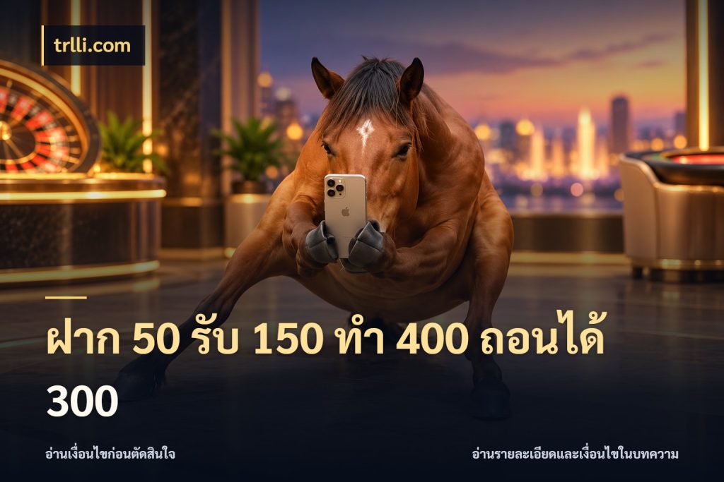 ฝาก 50 รับ 150 ทํา 400 ถอนได้ 300 สายโบนัสเลือกจังหวะสนุกได้อย่างไร กับ trlli.com
