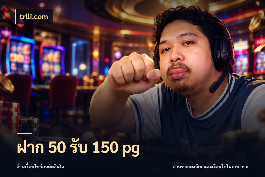 ฝาก 50 รับ 150 pg เครดิตกับรูปแบบโปรที่ตรงใจ สไตล์ trlli.com
