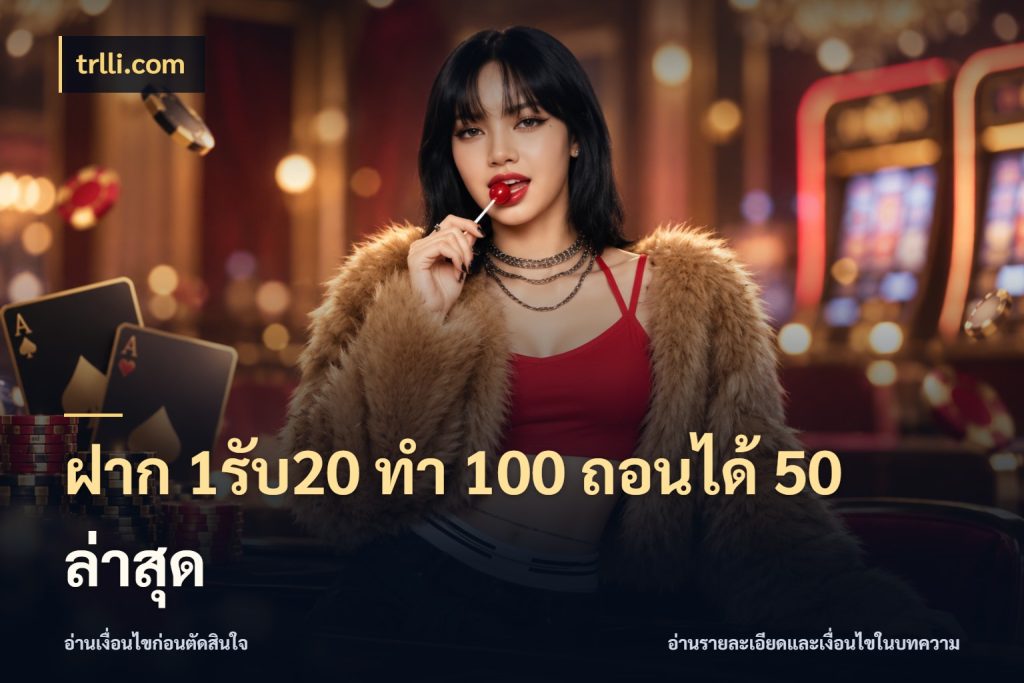 ฝาก 1รับ20 ทํา 100 ถอนได้ 50 ล่าสุด trlli.com ยอดฝากและยอดรับในมุมของคนชอบลุ้น