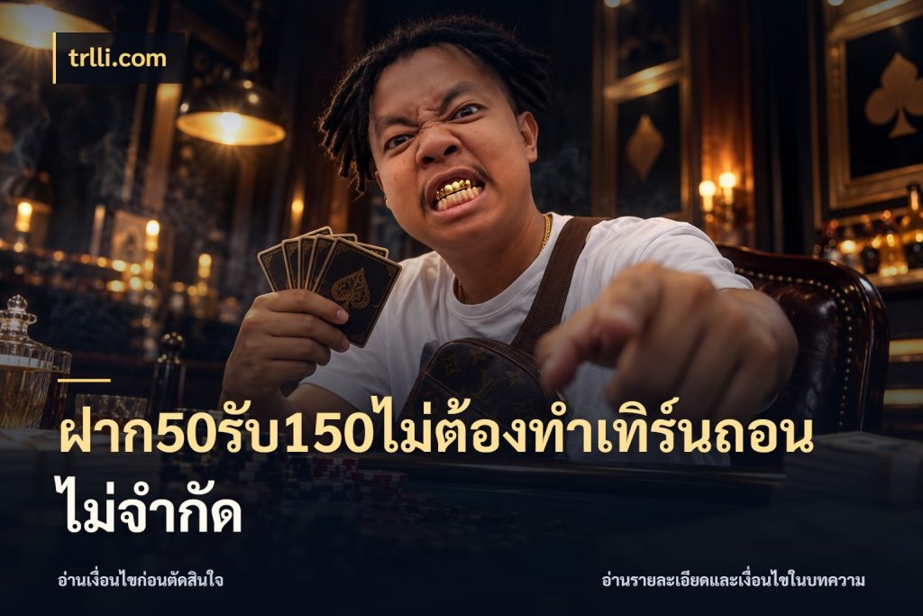 ฝาก50รับ150ไม่ต้องทําเทิร์นถอนไม่จํากัด trlli.com เครดิตกับรูปแบบโปรที่ตรงใจ