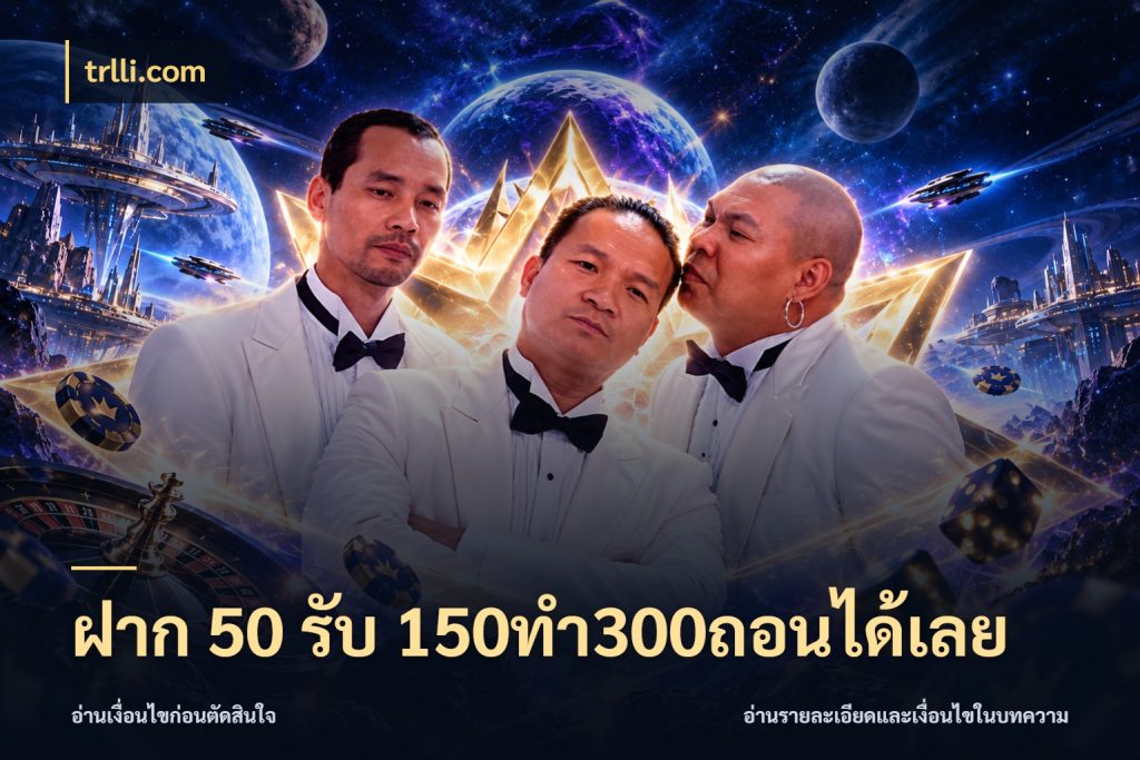 ฝาก 50 รับ 150ทำ300ถอนได้เลย เปิดมุมโปรให้เข้ากับเกมแนวโปรด ในมุม trlli.com