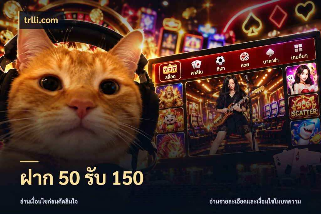 ฝาก 50 รับ 150 เครดิตกับรูปแบบโปรที่ตรงใจ กับ trlli.com