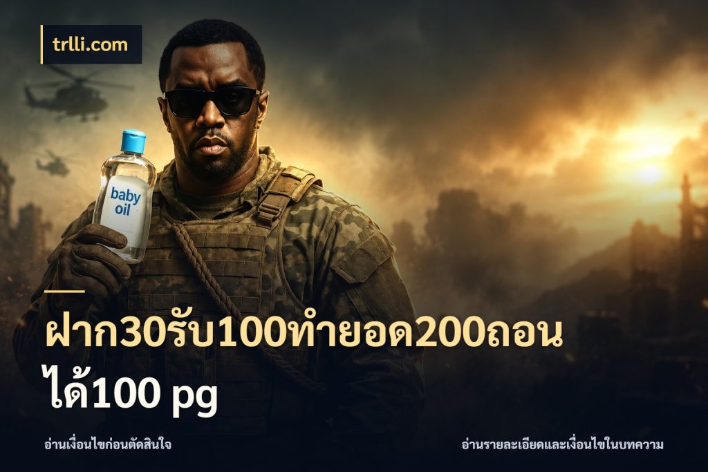 ฝาก30รับ100ทํายอด200ถอนได้100 pg สีสันของโปรฝากและยอดรับ กับ trlli.com