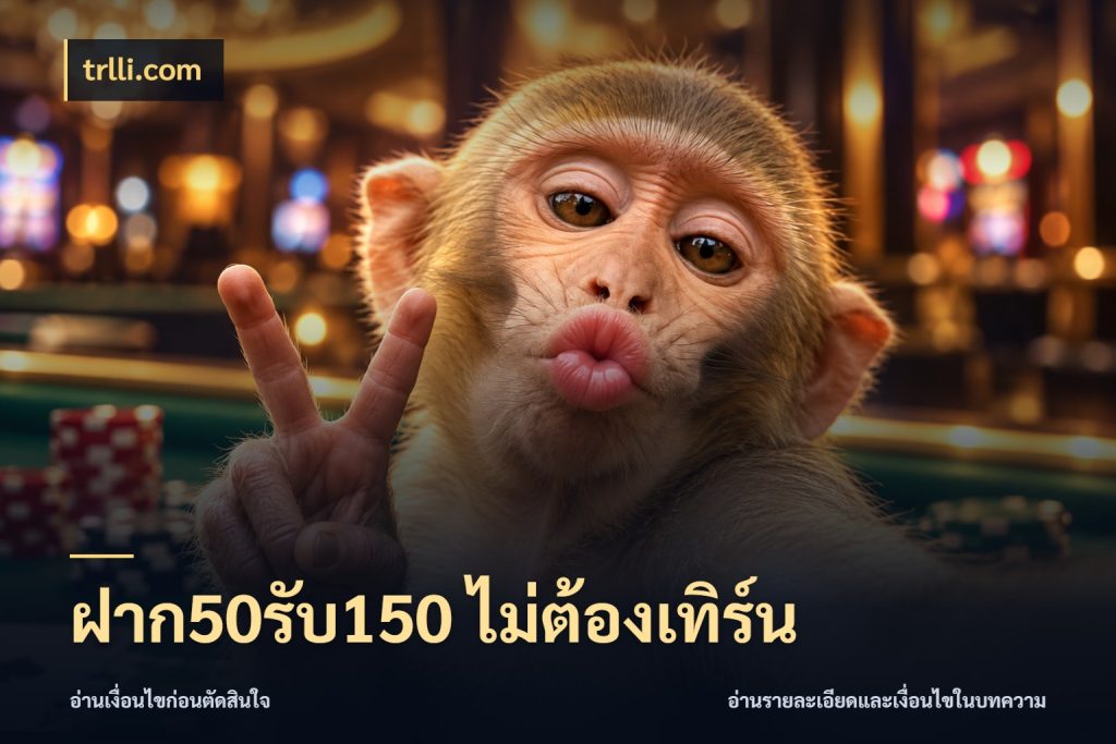 ฝาก50รับ150 ไม่ต้องเทิร์น สีสันของโปรฝากและยอดรับ ในมุม trlli.com
