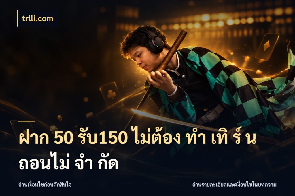 ฝาก 50 รับ150 ไม่ต้อง ทํา เทิ ร์ น ถอนไม่ จํา กัด สีสันของโปรฝากและยอดรับ กับ trlli.com