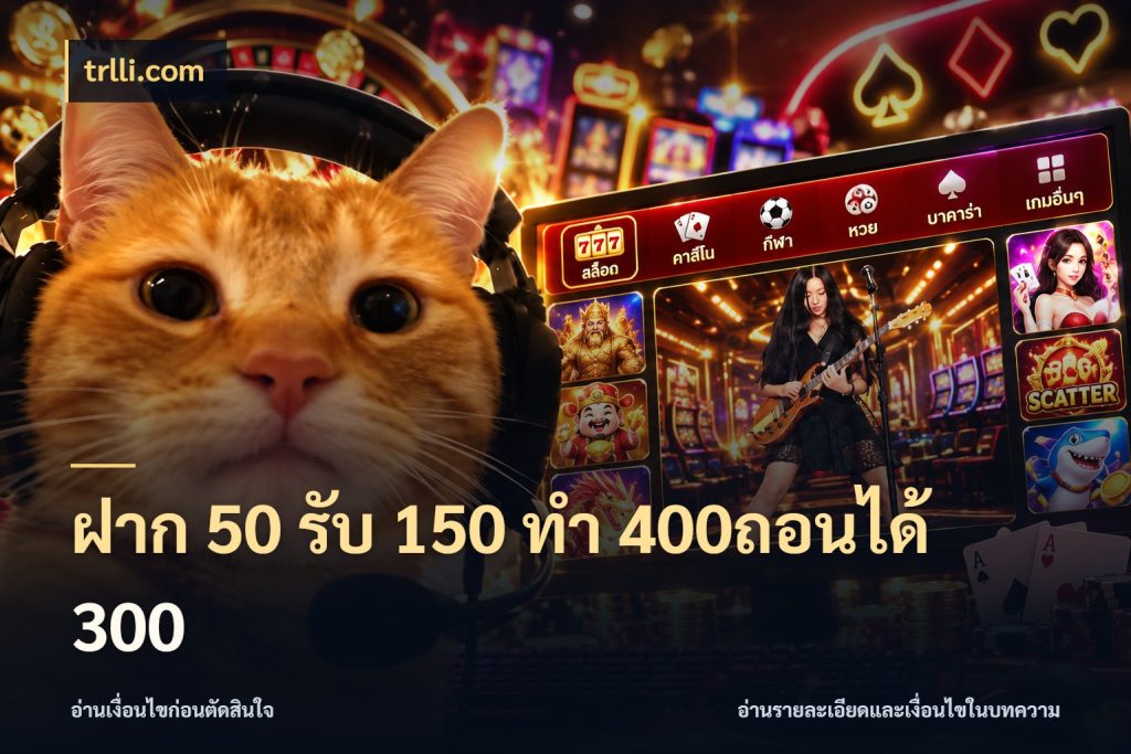 ฝาก 50 รับ 150 ทํา 400ถอนได้ 300 สนุกกับตัวเลือกโปรในสไตล์ของคุณ ในมุม trlli.com