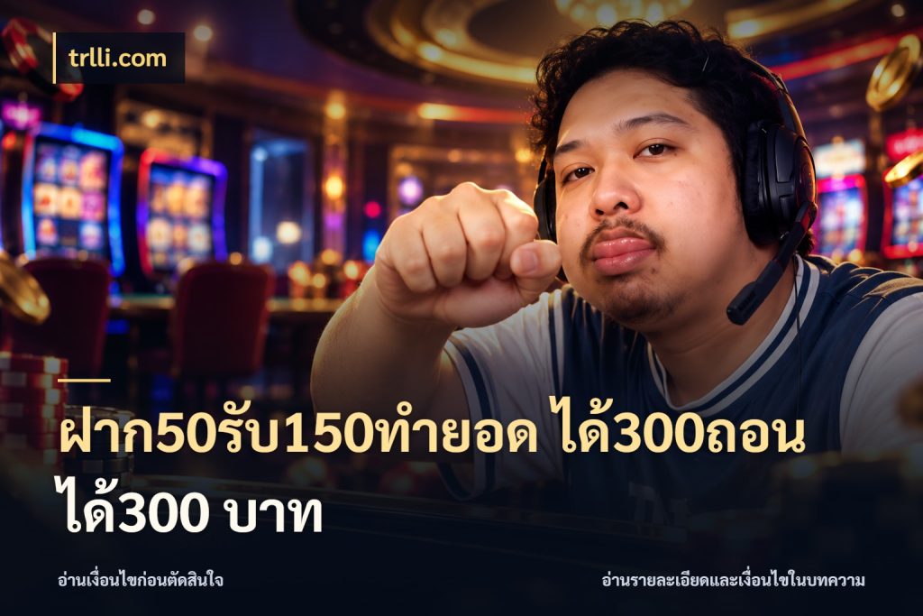 ฝาก50รับ150ทํายอด ได้300ถอนได้300 บาท เปิดมุมโปรให้เข้ากับเกมแนวโปรด กับ trlli.com