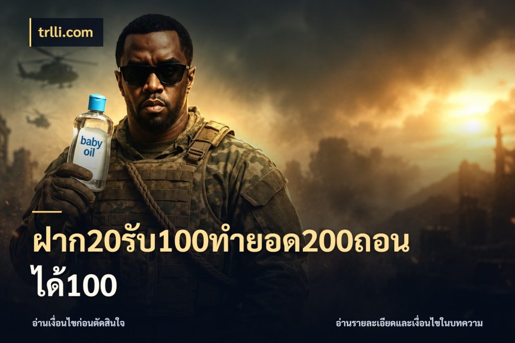 ฝาก20รับ100ทํายอด200ถอนได้100 โปรยอดรับที่สายเกมสนใจ ในมุม trlli.com
