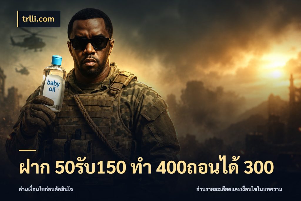 ฝาก 50รับ150 ทํา 400ถอนได้ 300 จับประเด็นยอดรับก่อนเลือกความสนุก กับ trlli.com
