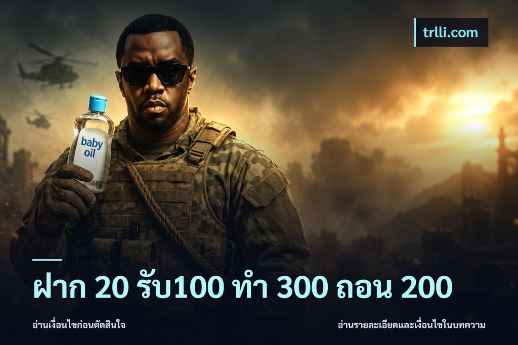 ฝาก 20 รับ100 ทํา 300 ถอน 200
