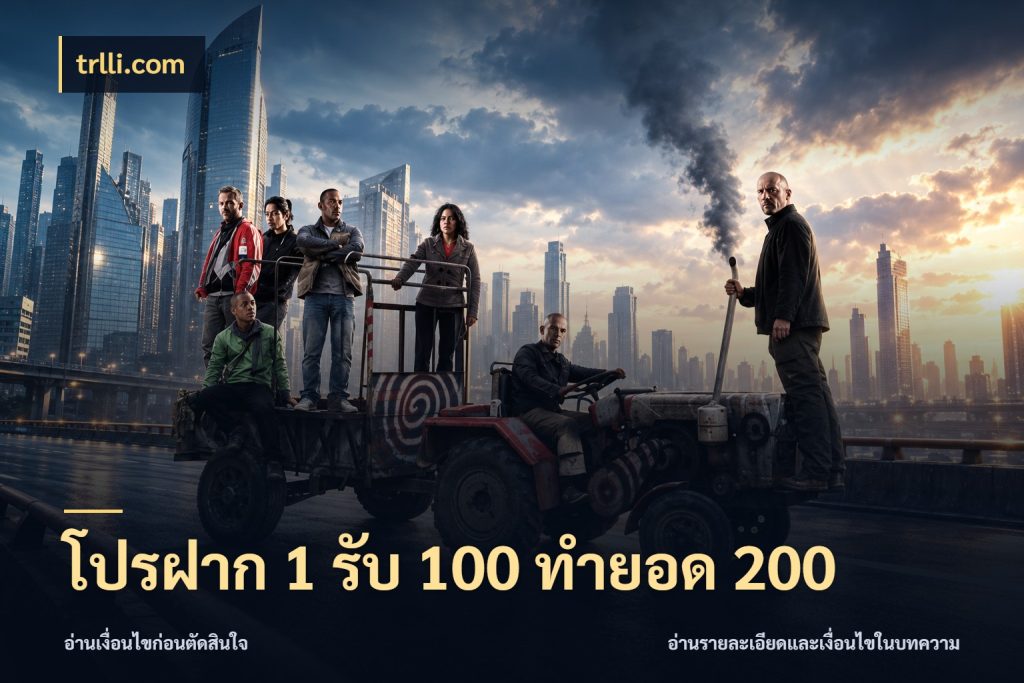 โปรฝาก 1 รับ 100 ทำยอด 200 ยอดฝากและยอดรับในมุมของคนชอบลุ้น กับ trlli.com