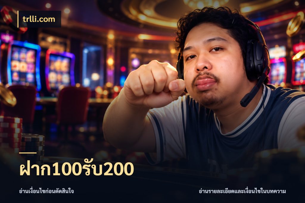 ฝาก100รับ200 โปรยอดรับที่สายเกมสนใจ ในมุม trlli.com