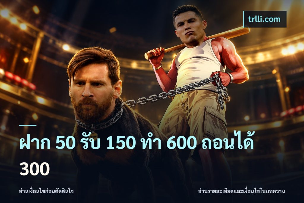ฝาก 50 รับ 150 ทํา 600 ถอนได้ 300
