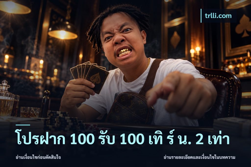 โปรฝาก 100 รับ 100 เทิ ร์ น. 2 เท่า