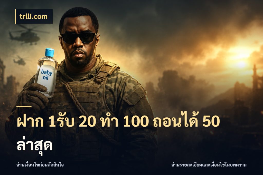 ฝาก 1รับ 20 ทำ 100 ถอนได้ 50 ล่าสุด จับคู่โบนัสกับสไตล์เกมที่ชอบ ในมุม trlli.com