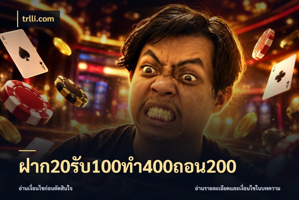 ฝาก20รับ100ทํา400ถอน200 รูปแบบโบนัสกับสิทธิ์ของสายเกม ในมุม trlli.com
