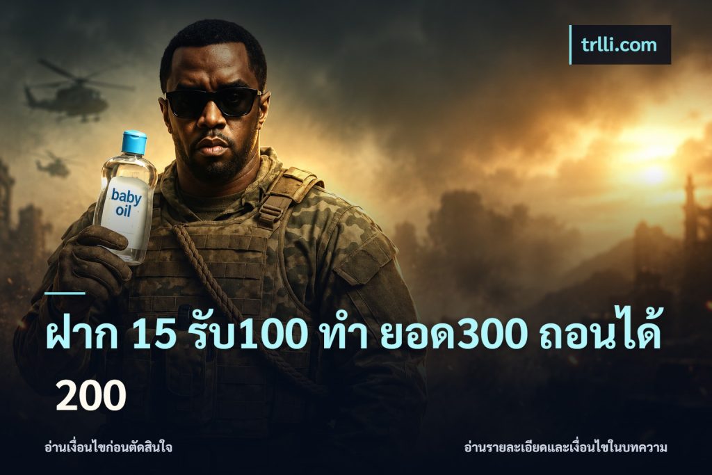 ฝาก 15 รับ100 ทํา ยอด300 ถอนได้ 200