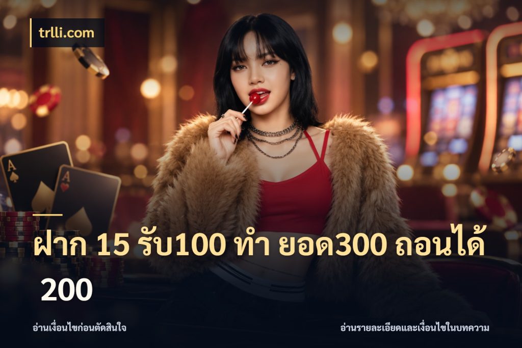 ฝาก 15 รับ100 ทํา ยอด300 ถอนได้ 200 trlli.com จุดเด่นของเครดิตที่คนชอบเกมอยากรู้