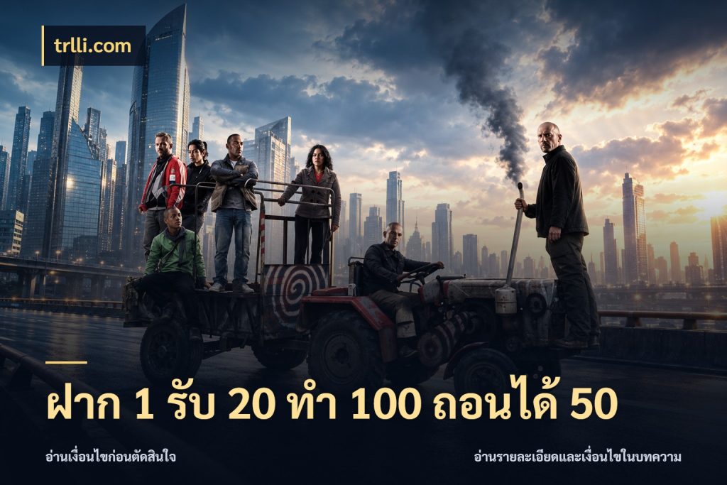 ฝาก 1 รับ 20 ทำ 100 ถอนได้ 50 โปรยอดรับที่สายเกมสนใจ ในมุม trlli.com