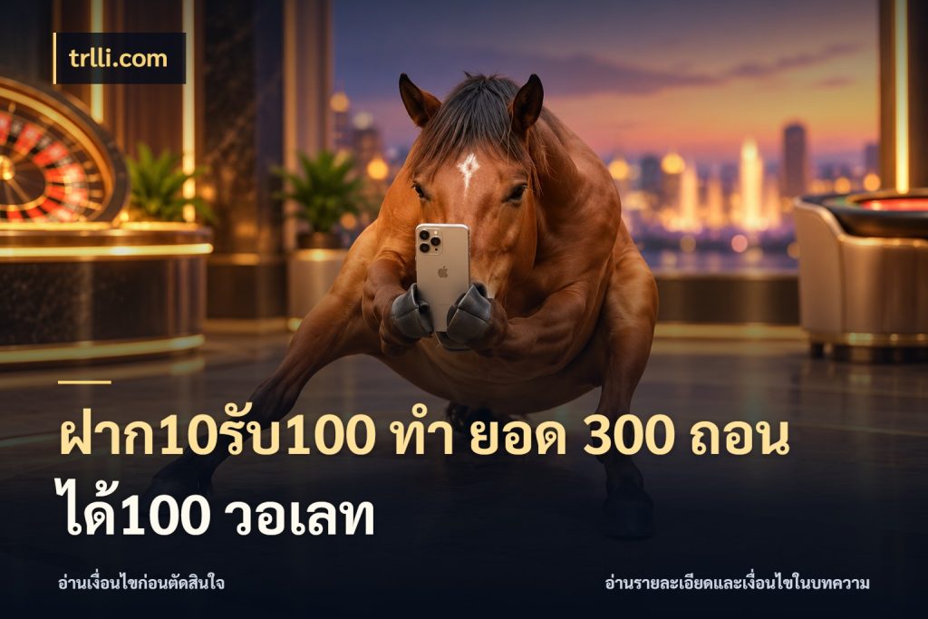 ฝาก10รับ100 ทํา ยอด 300 ถอนได้100 วอเลท จับประเด็นยอดรับก่อนเลือกความสนุก ในมุม trlli.com