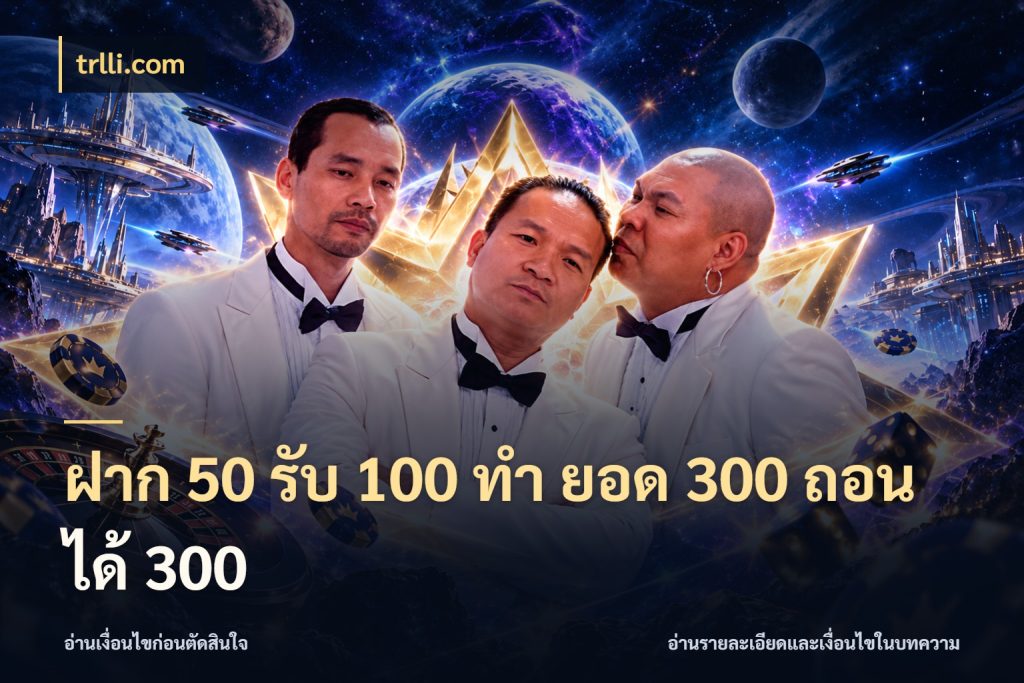 ฝาก 50 รับ 100 ทํา ยอด 300 ถอนได้ 300 เครดิตกับรูปแบบโปรที่ตรงใจ สไตล์ trlli.com