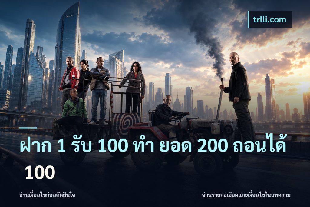 ฝาก 1 รับ 100 ทํา ยอด 200 ถอนได้ 100