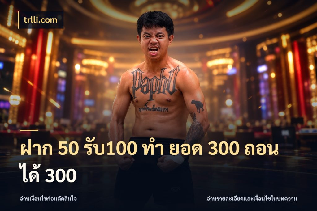ฝาก 50 รับ100 ทํา ยอด 300 ถอนได้ 300 เครดิตกับรูปแบบโปรที่ตรงใจ ในมุม trlli.com