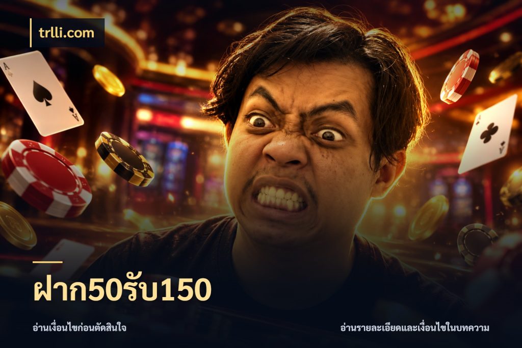 ฝาก50รับ150 สีสันของโปรฝากและยอดรับ กับ trlli.com