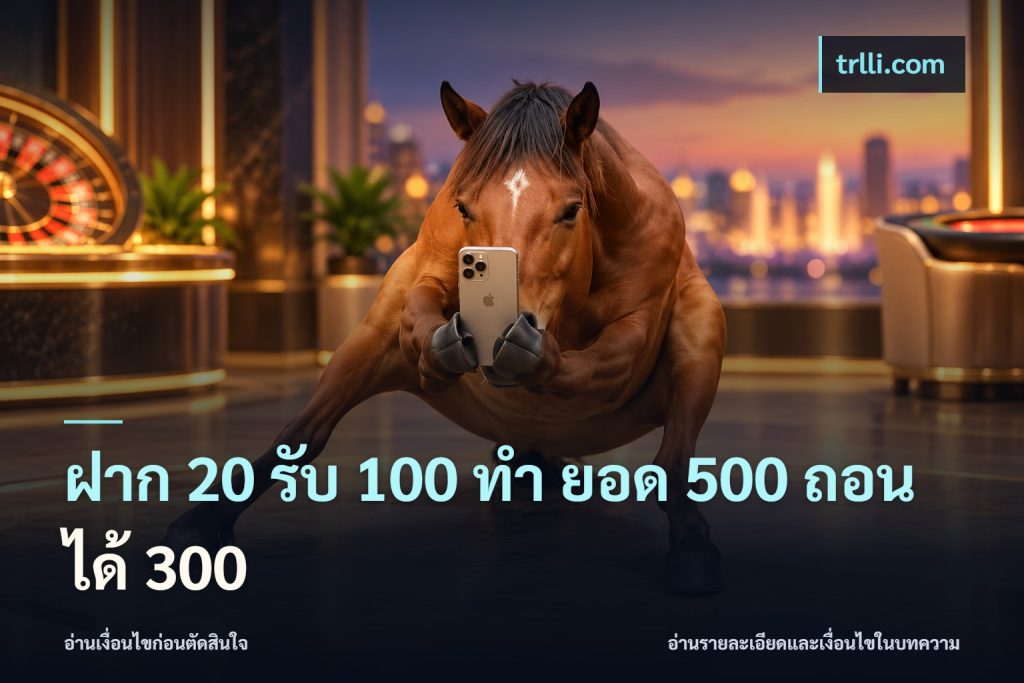 ฝาก 20 รับ 100 ทํา ยอด 500 ถอนได้ 300