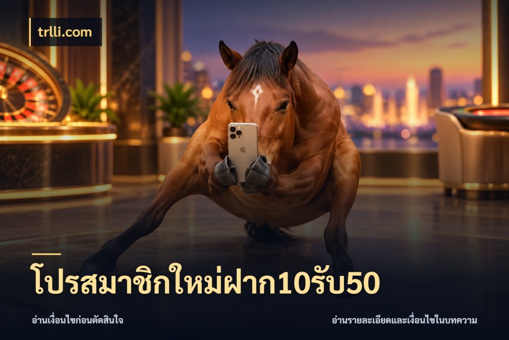 โปรสมาชิกใหม่ฝาก10รับ50 โปรกับเกมที่ชอบเลือกให้ตรงสไตล์ กับ trlli.com