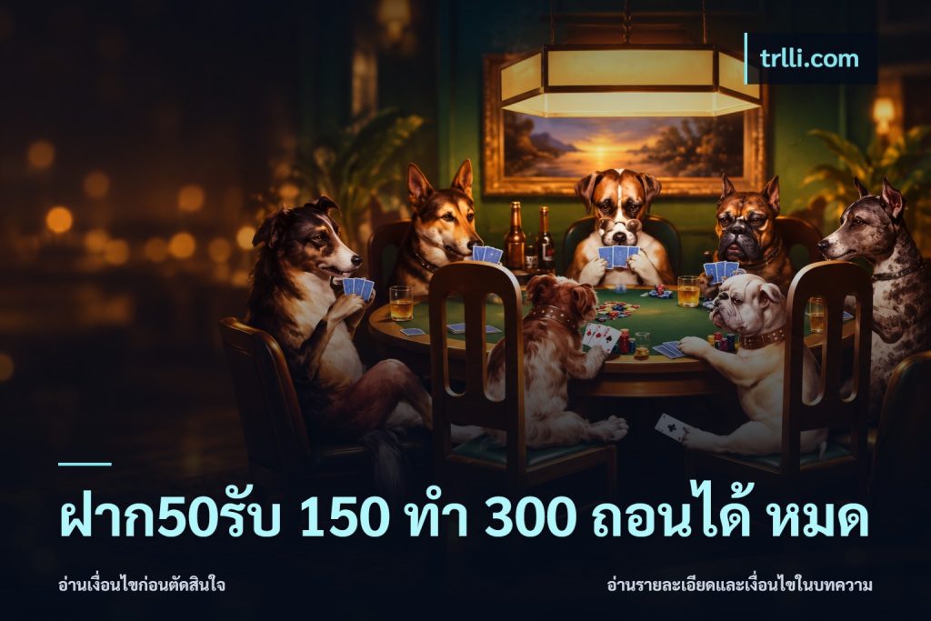 ฝาก50รับ 150 ทำ 300 ถอนได้ หมด