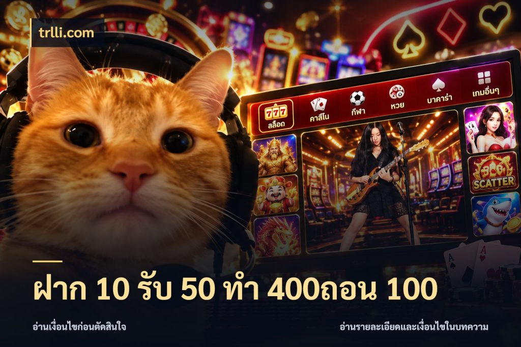 ฝาก 10 รับ 50 ทํา 400ถอน 100 trlli.com จุดเด่นของเครดิตที่คนชอบเกมอยากรู้