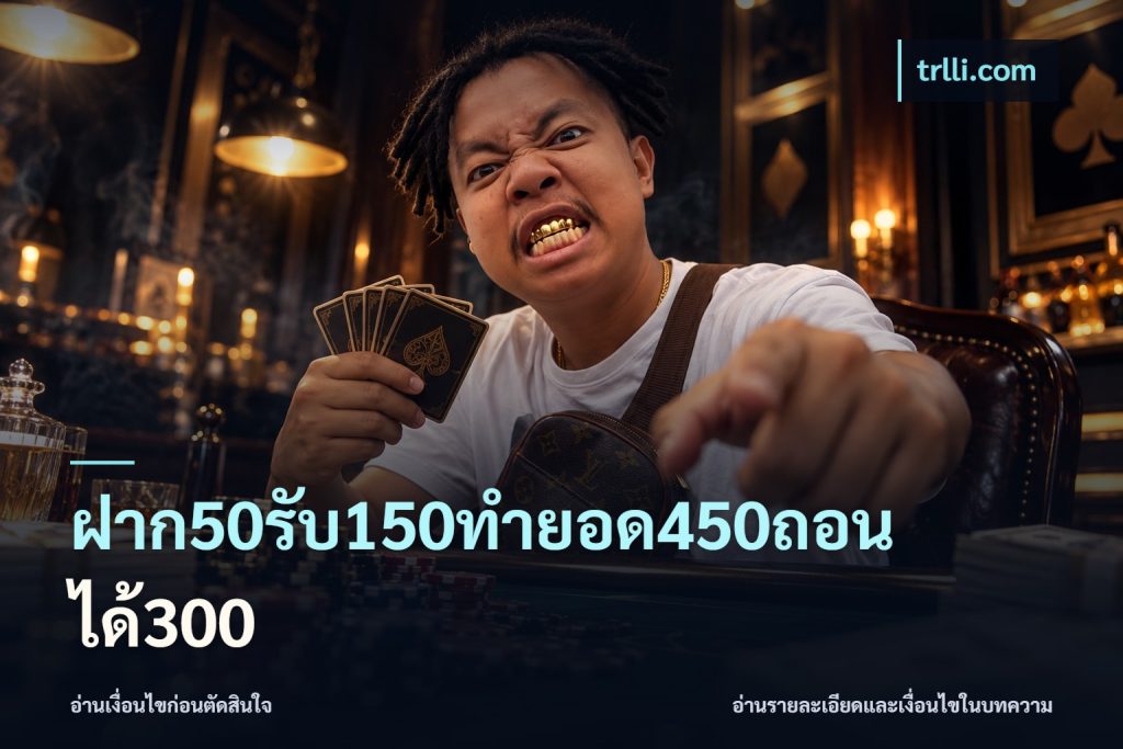 ฝาก50รับ150ทำยอด450ถอนได้300