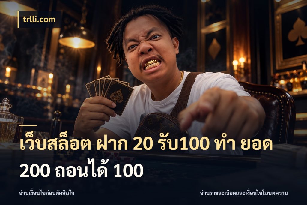 เว็บสล็อต ฝาก 20 รับ100 ทํา ยอด 200 ถอนได้ 100 จับประเด็นยอดรับก่อนเลือกความสนุก ในมุม trlli.com