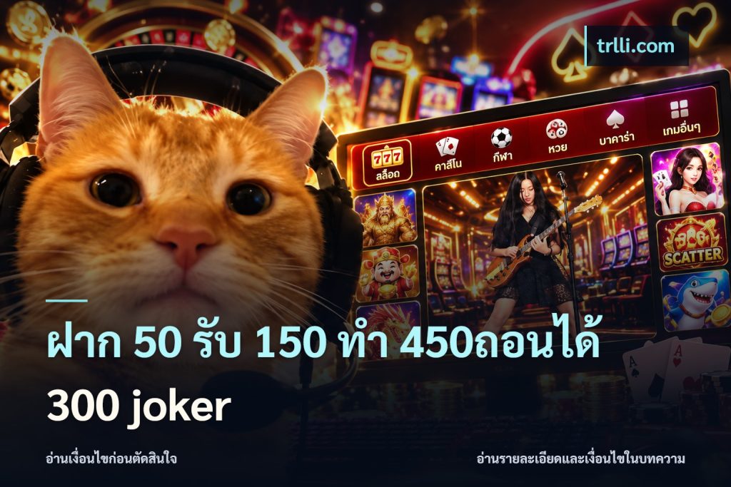 ฝาก 50 รับ 150 ทํา 450ถอนได้ 300 joker