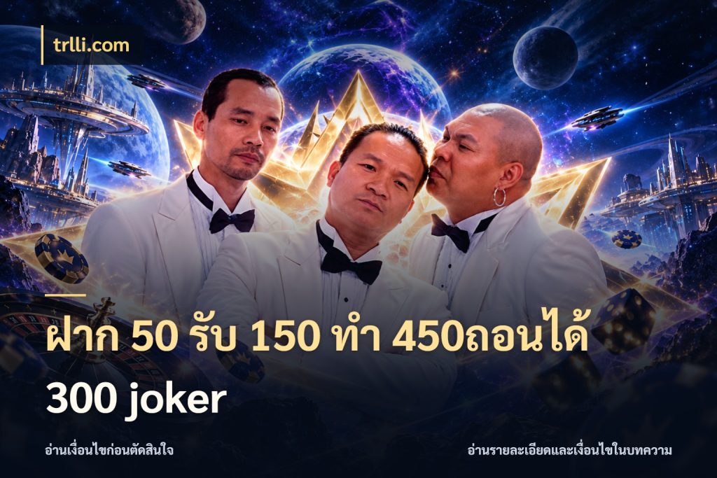 ฝาก 50 รับ 150 ทํา 450ถอนได้ 300 joker trlli.com เครดิตกับรูปแบบโปรที่ตรงใจ