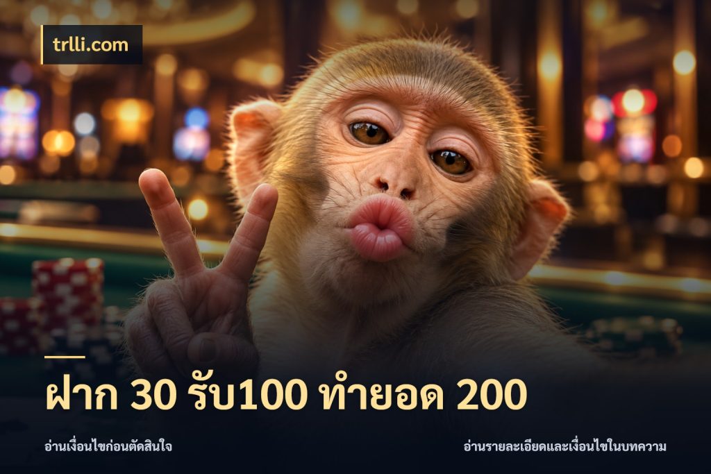 ฝาก 30 รับ100 ทำยอด 200 สีสันของโปรฝากและยอดรับ สไตล์ trlli.com
