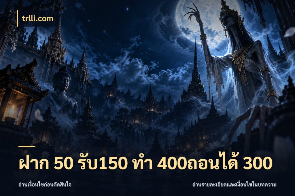 ฝาก 50 รับ150 ทํา 400ถอนได้ 300 เครดิตกับรูปแบบโปรที่ตรงใจ ในมุม trlli.com